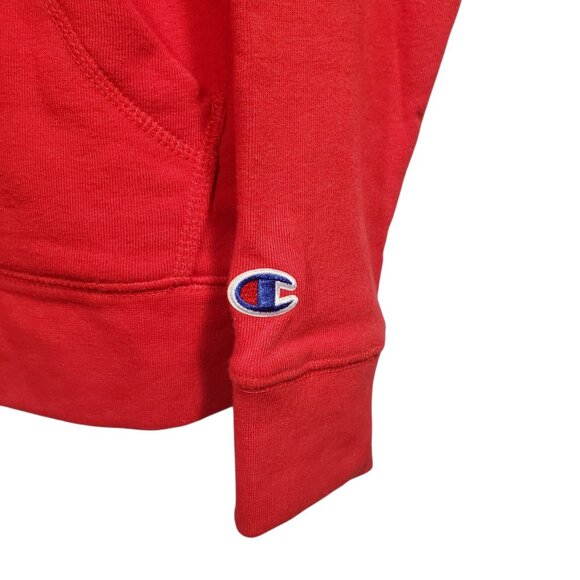 Champion SDSU Aztecs Hoodie Men's L Red Embroidered San Diego State Spellout - Picture 3 of 7